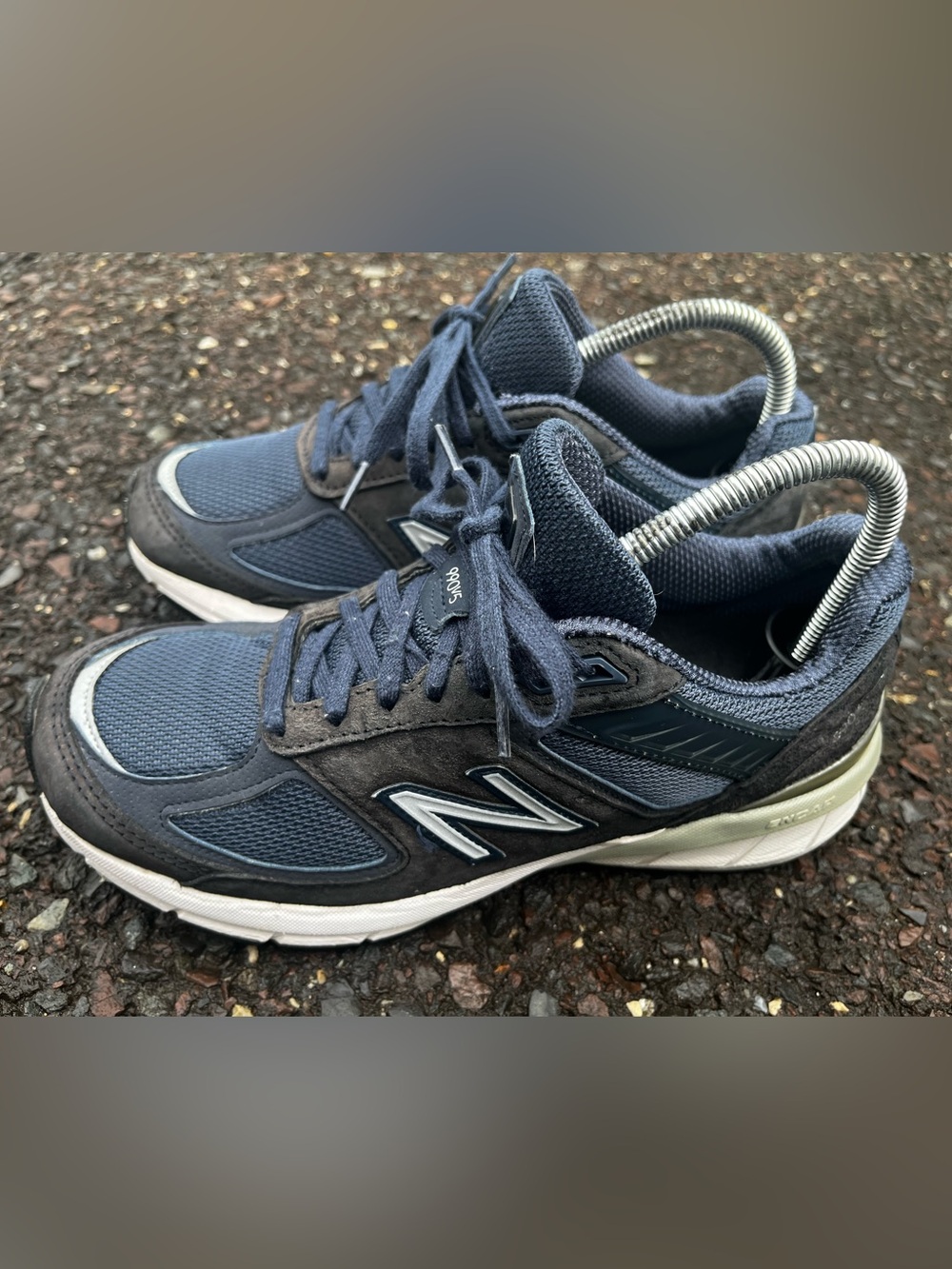 New Balance 990v5 W990NV5 Women’s 7.5D Wide Navy Running Walking Shoes USA Made